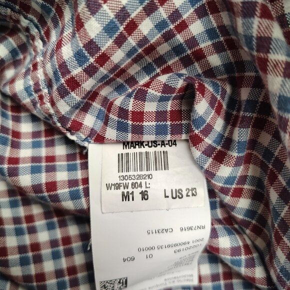 BOSS Hugo Boss  Sharp Fit Shirt Mens 16L Plaid Button Down Dress Shirt - Picture 5 of 9